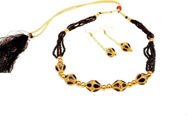 Copper_Based_Assamese_Traditional_Gold_Plated_Black_Minakari_Monimala_Necklace_Set_For_Women_&_Girl